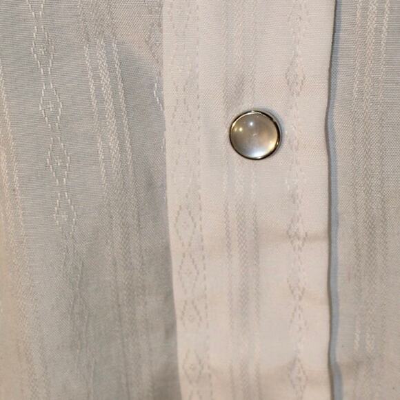 Ely Cattleman White Pearl Snap Short Sleeve Western Shirt Men’s L (16.5) - Picture 4 of 5